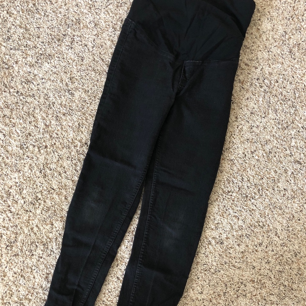 H&M MAMA maternity jeans dark black fade wash